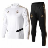 Survetement Real Madrid 2019 2020 Blanc Noir Jaune Pas Cher