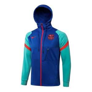 Sweat Shirt Capuche Barcelona 2022 Bleu Vert