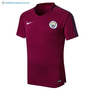 Entrainement Manchester City Conjunto Completo 2017 2018 Rouge Pas Cher