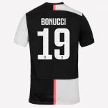 Maillot Juventus NO.19 Bonucci Domicile 2019 2020 Blanc Noir Pas Cher