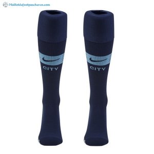 Chaussette Manchester City Domicile 2018 2019 Bleu Pas Cher