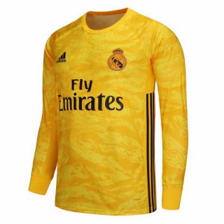 Maillot Real Madrid Domicile ML Gardien 2019 2020 Jaune Pas Cher