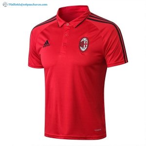 Polo AC Milan Ensemble Complet 2017 2018 Rouge Pas Cher