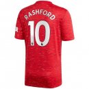 Maillot Manchester United NO.10 Rashford Domicile 2020 2021 Rouge Pas Cher