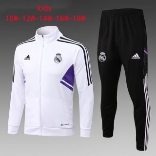 Enfant Survetement Real Madrid 2023 Blanc Noir Enfant Survetement Real Madrid 2023 Blanc Noir