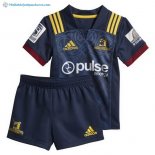 Maillot Rugby Highlanders Domicile Enfant 2018 Bleu Pas Cher