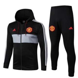 Survetement Manchester United 2019 2020 Noir Rouge Gris Pas Cher