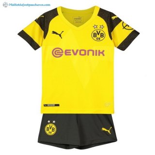 Maillot Borussia Dortmund Domicile Enfant 2018 2019 Jaune Pas Cher