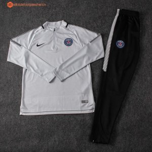 Survetement Paris Saint Germain 2017 2018 Gris Clair Pas Cher