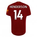 Maillot Liverpool NO.14 Henderson Domicile 2019 2020 Rouge Pas Cher