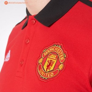 Polo Manchester United 2017 2018 Rouge Noir Pas Cher