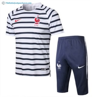 Maillot Entrainement France Ensemble Complet 2018 Blanc Noir Pas Cher