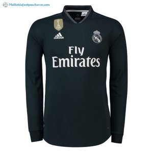 Maillot Real Madrid Exterieur ML 2018 2019 Noir Pas Cher