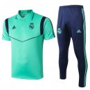 Polo Ensemble Complet Real Madrid 2019 2020 Vert Bleu Pas Cher