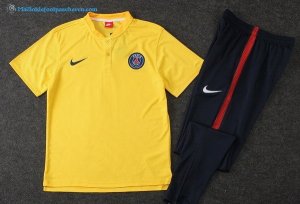 Polo Paris Saint Germain Ensemble Complet 2017 2018 Jaune Pas Cher