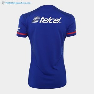 Maillot Cruz Bleu Domicile Femme 2017 2018 Bleu Pas Cher