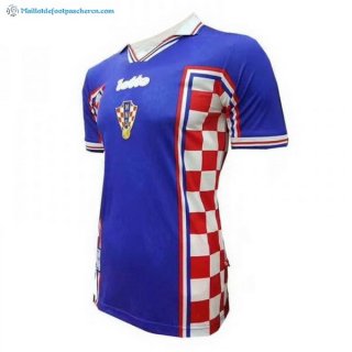 Maillot Croatie Exterieur Retro 1998 Bleu Pas Cher