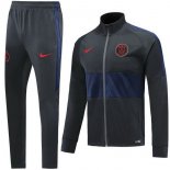 Survetement Paris Saint Germain 2019 2020 Gris Bleu Pas Cher