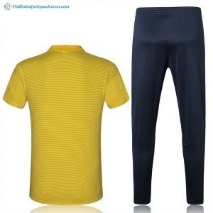 Polo Paris Saint Germain Ensemble Complet 2017 2018 Jaune Pas Cher