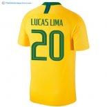 Maillot Brésil Domicile Lucaslima 2018 Jaune Pas Cher