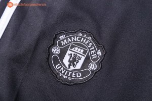 Survetement Manchester United 2017 2018 Gris Clair Noir Pas Cher