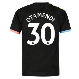 Maillot Manchester City NO.30 Otamendi Exterieur 2019 2020 Noir Pas Cher