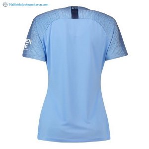 Maillot Manchester City Domicile Femme 2018 2019 Bleu Pas Cher