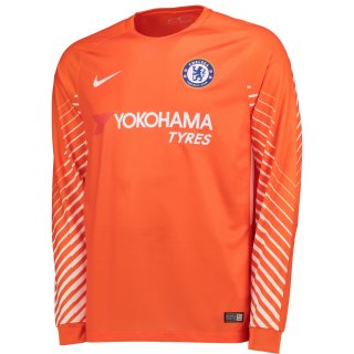 Maillot Chelsea ML Gardien 2017 2018 Orange Pas Cher