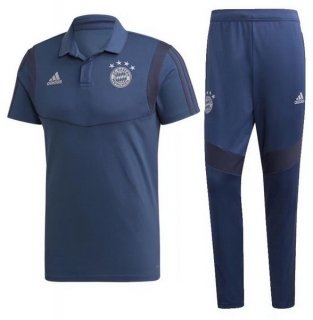 Polo Ensemble Complet Bayern Munich 2019 2020 Azul Pas Cher