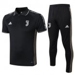 Polo Ensemble Complet Juventus 2019 2020 Jaune Noir Pas Cher