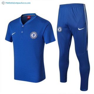 Polo Chelsea Ensemble Complet 2017 2018 Bleu Pas Cher Polo Chelsea Ensemble Complet 2017 2018 Bleu Pas Cher
