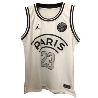JORDAN Maillot Paris Saint Germain NO.23 Sin Mangas 2018 2019 Blanc Pas Cher JORDAN Maillot Paris Saint Germain NO.23 Sin Mangas 2018 2019 Blanc Pas Cher