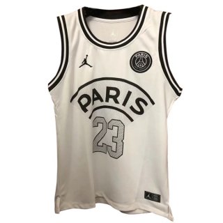 JORDAN Maillot Paris Saint Germain NO.23 Sin Mangas 2018 2019 Blanc Pas Cher