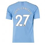 Maillot Manchester City NO.27 Cancelo Domicile 2019 2020 Bleu Pas Cher