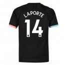 Maillot Manchester City NO.14 Laporte Exterieur 2019 2020 Noir Pas Cher