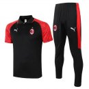 Polo AC Milan Ensemble Complet 2020 2021 Noir Rouge Pas Cher