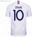 Maillot France Exterieur Zidane 2018 Blanc Pas Cher