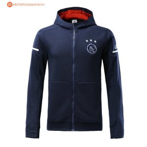 Sweat Shirt Capuche Ajax Enfant 2017 2018 Bleu Pas Cher