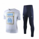 Entrainement Marseille Ensemble Complet 2019 2020 Blanc Bleu Pas Cher