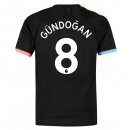 Maillot Manchester City NO.8 Gundogan Exterieur 2019 2020 Noir Pas Cher