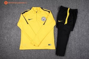 Survetement Manchester City 2017 2018 Jaune Pas Cher