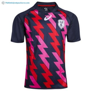 Maillot Rugby Stade Français Paris Domicile 2017 2018 Bleu Pas Cher