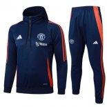 Survetement Capuche Manchester United 2025 2026 Bleu