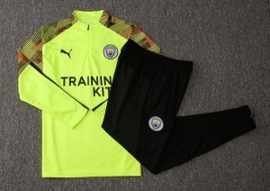 Survetement Enfant Manchester City 2019 2020 Vert Fluorescente Noir Pas Cher