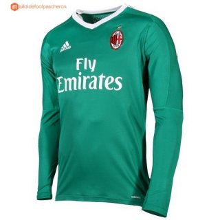 Maillot AC Milan Domicile ML Gardien 2017 2018 Vert Pas Cher Maillot AC Milan Domicile ML Gardien 2017 2018 Vert Pas Cher