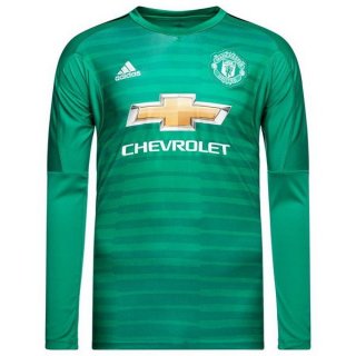 Maillot Manchester United Manga Larga Gardien 2018 2019 Vert Pas Cher