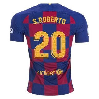 Maillot Barcelona NO.20 S.Roberto Domicile 2019 2020 Bleu Rouge Pas Cher