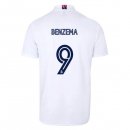 Maillot Real Madrid Domicile NO.9 Benzema 2020 2021 Blanc Pas Cher