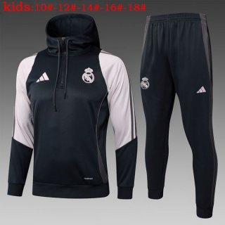 Enfant Sweat Shirt Capuche Real Madrid 2025 2026 Noir Rose Enfant Sweat Shirt Capuche Real Madrid 2025 2026 Noir Rose