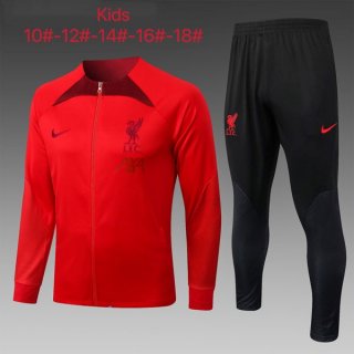Enfant Survetement Liverpool 2023 Rouge Noir Enfant Survetement Liverpool 2023 Rouge Noir